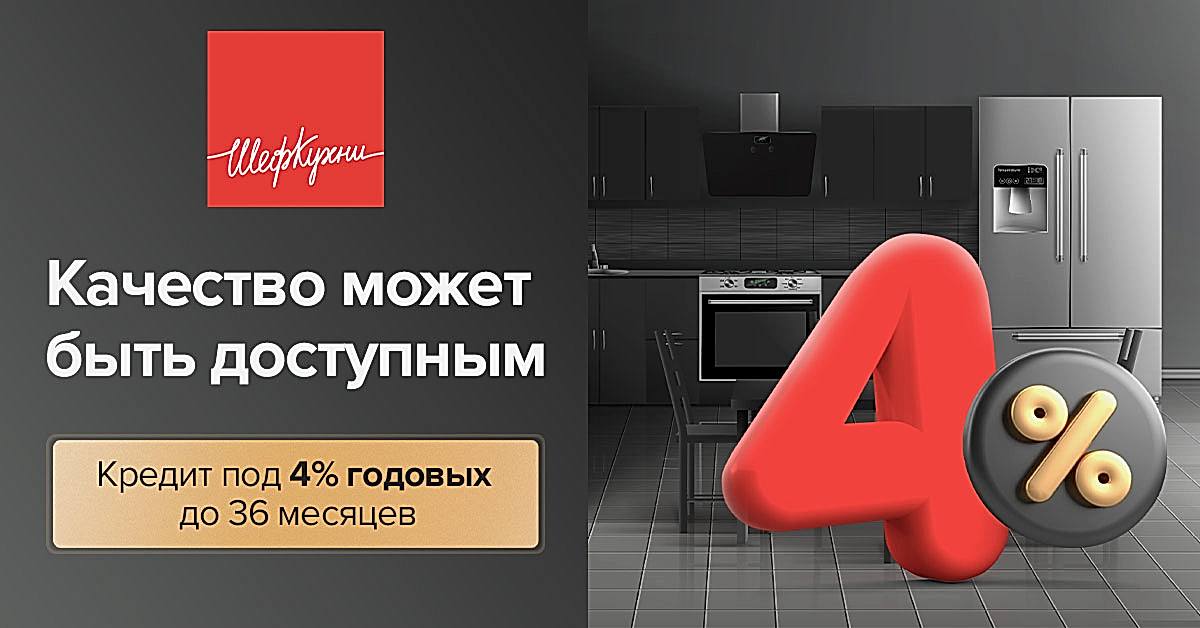 Кухни с кредитом всего под 4%